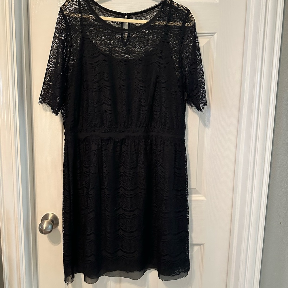Max & Cleo Black Lace Midi Dress